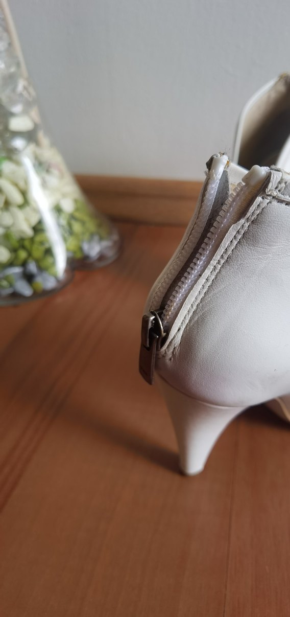 Kadın Beyaz Deri Stiletto Gece Ayakkabısı - Görsel 4