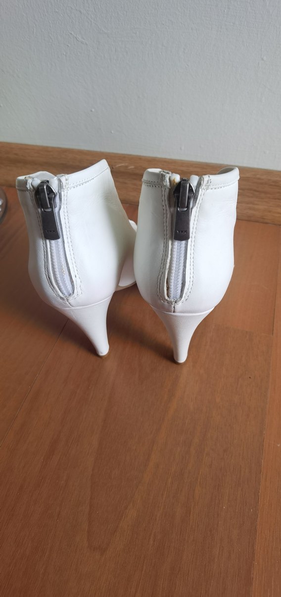 Kadın Beyaz Deri Stiletto Gece Ayakkabısı - Görsel 5