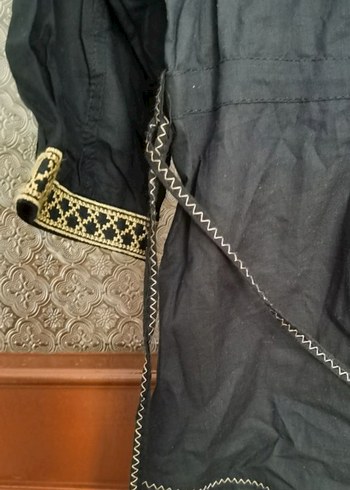 Nakışlı, Kemerli Siyah Bohem Bluz. Ürün sıfırdır - Görsel 3