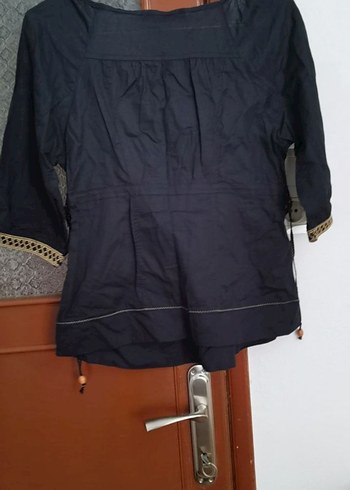 Nakışlı, Kemerli Siyah Bohem Bluz. Ürün sıfırdır - Görsel 2