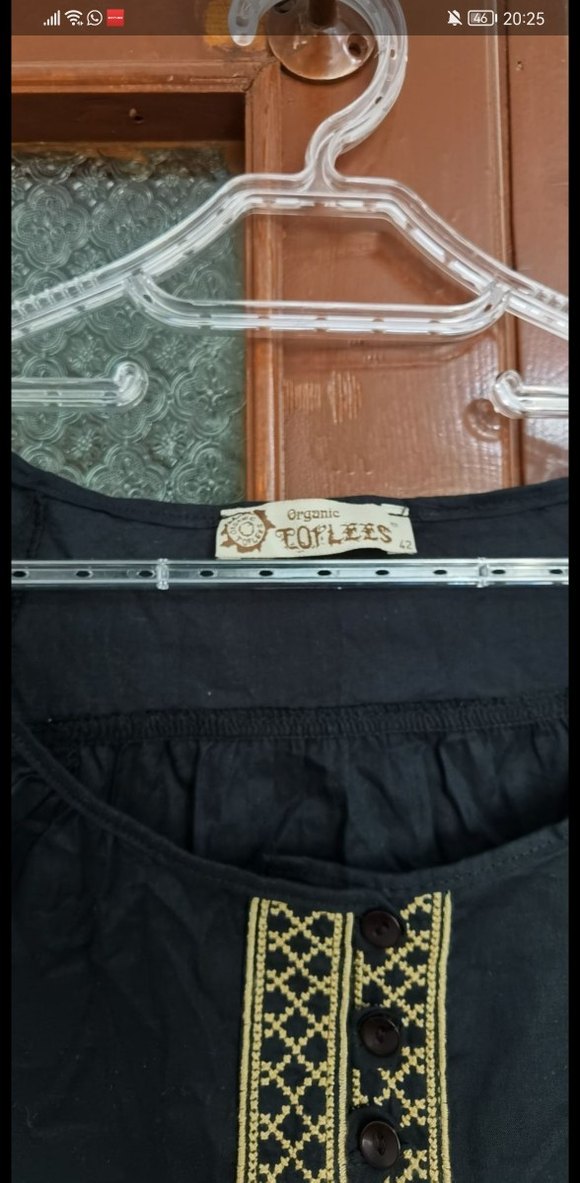 Nakışlı, Kemerli Siyah Bohem Bluz. Ürün sıfırdır - Görsel 4