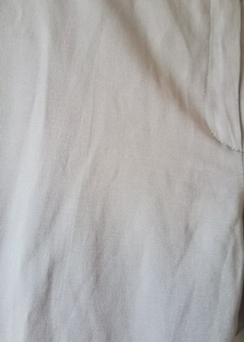 Düğmeli Bej Keten Kadın Pantolon - Görsel 3