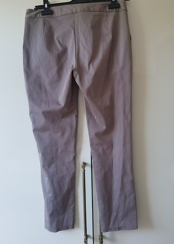 Düğmeli Bej Keten Kadın Pantolon - Görsel 8