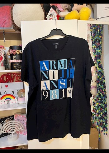 Armani Jeans Siyah Baskılı Erkek Tişört