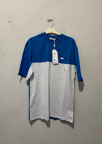 Lacoste Mavi Beyaz Oversize Tişört