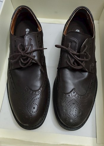 LC Waikiki Koyu Kahverengi Brogue Deri Ayakkabi