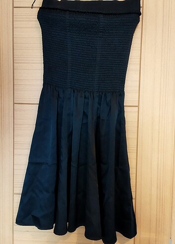38 beden straplez siyah elbise  - Görsel 3