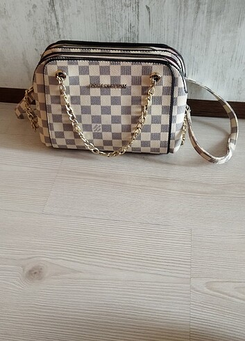  Beden camel Renk Louis Vuitton Paris 2 gözlü çanta 