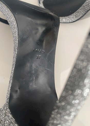 MANGO Gri Bilekten Bağlamalı Stiletto Sandalet - Görsel 9