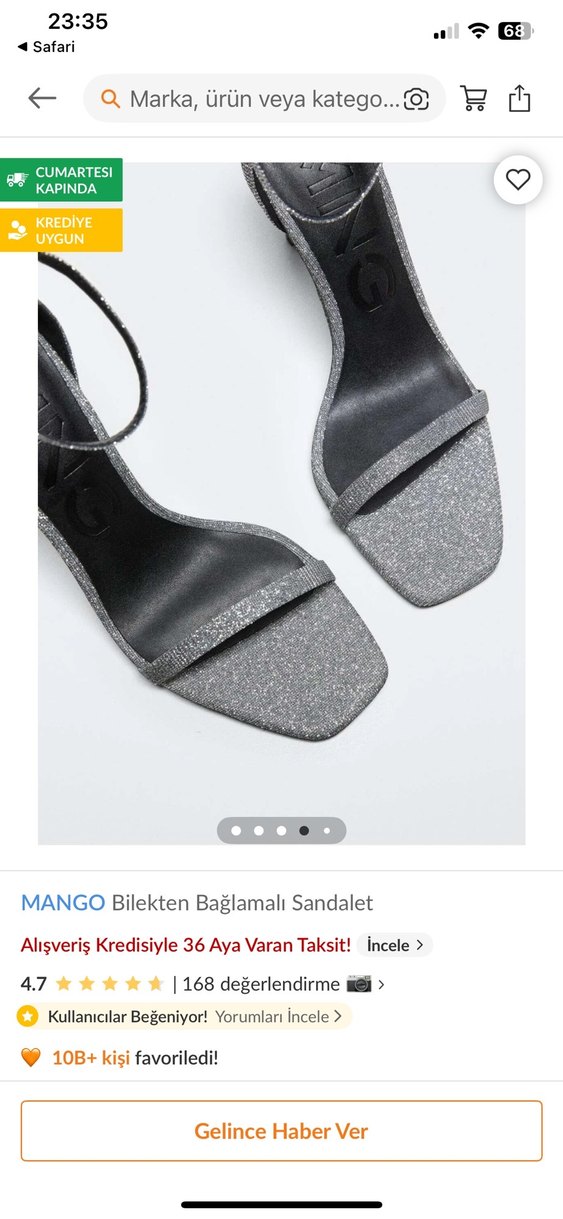 MANGO Gri Bilekten Bağlamalı Stiletto Sandalet - Görsel 2