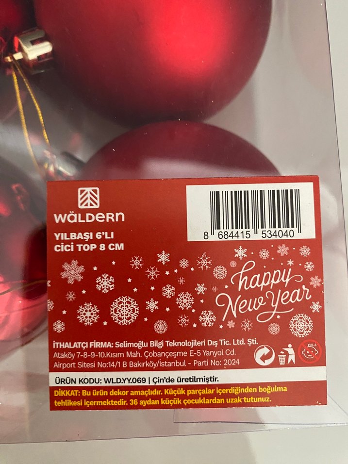 Kırmızı Yılbaşı Süsü - Görsel 3