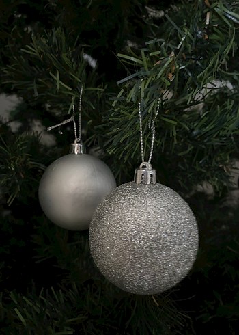 Gri Simli Yılbaşı Süsü Seti - Görsel 3