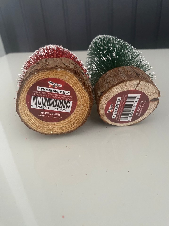 Kırmızı Mini Yılbaşı Ağacı Süsü - Görsel 3