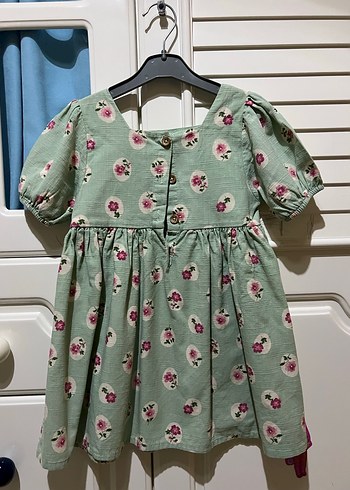 Kısa Kollu Vintage Kız Çocuk Elbisesi - Görsel 2