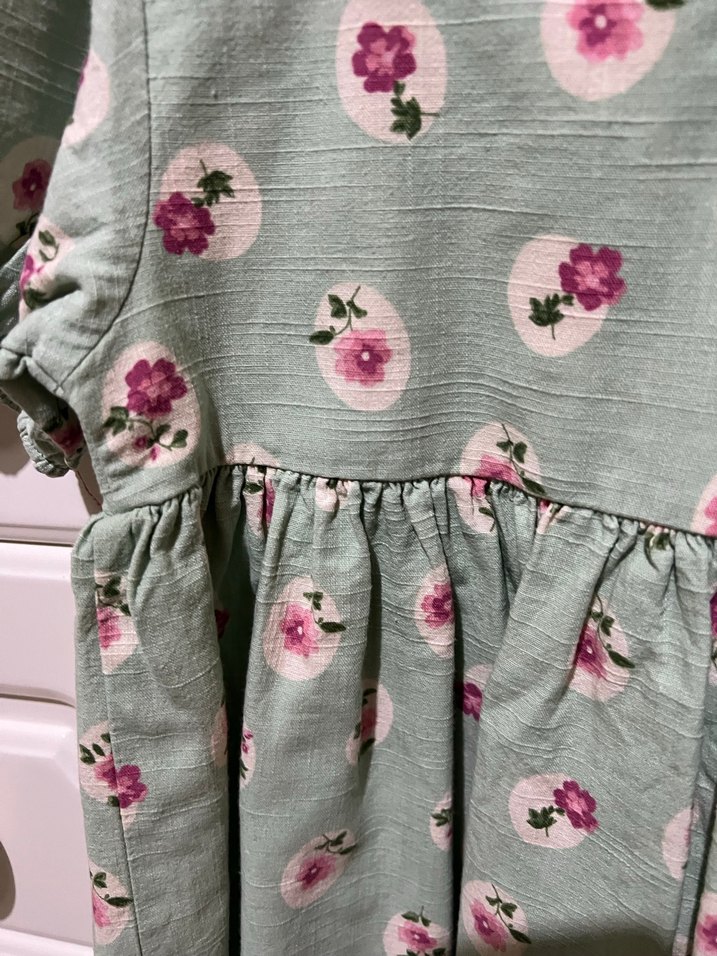 Kısa Kollu Vintage Kız Çocuk Elbisesi - Görsel 4