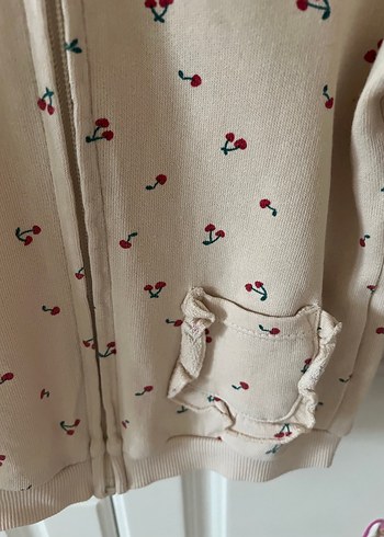 Kız Çocuk Kapüşonlu Nakışlı Fermuarlı Sweatshirt - Görsel 2