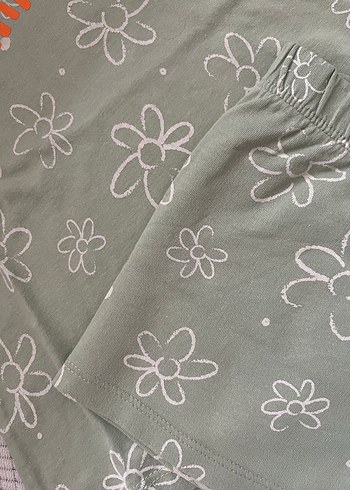 Çiçek Desenli Kız Bebek Yeşil Takım - Görsel 4