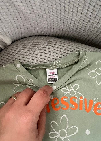 Çiçek Desenli Kız Bebek Yeşil Takım - Görsel 2