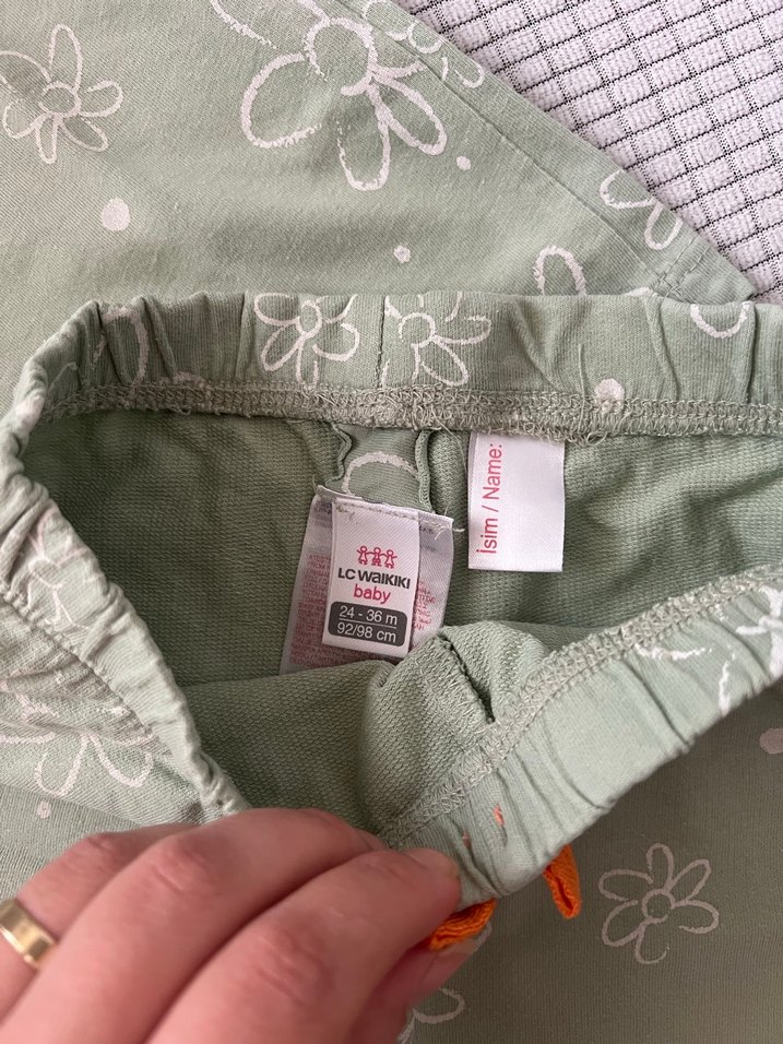 Çiçek Desenli Kız Bebek Yeşil Takım - Görsel 3