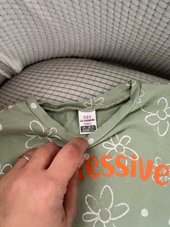 Çiçek Desenli Kız Bebek Yeşil Takım - Görsel 2