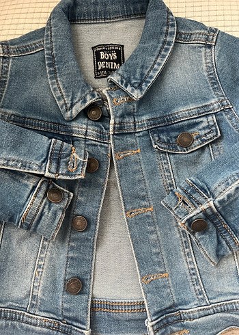 Çocuk Denim Düğmeli Ceket - Görsel 3