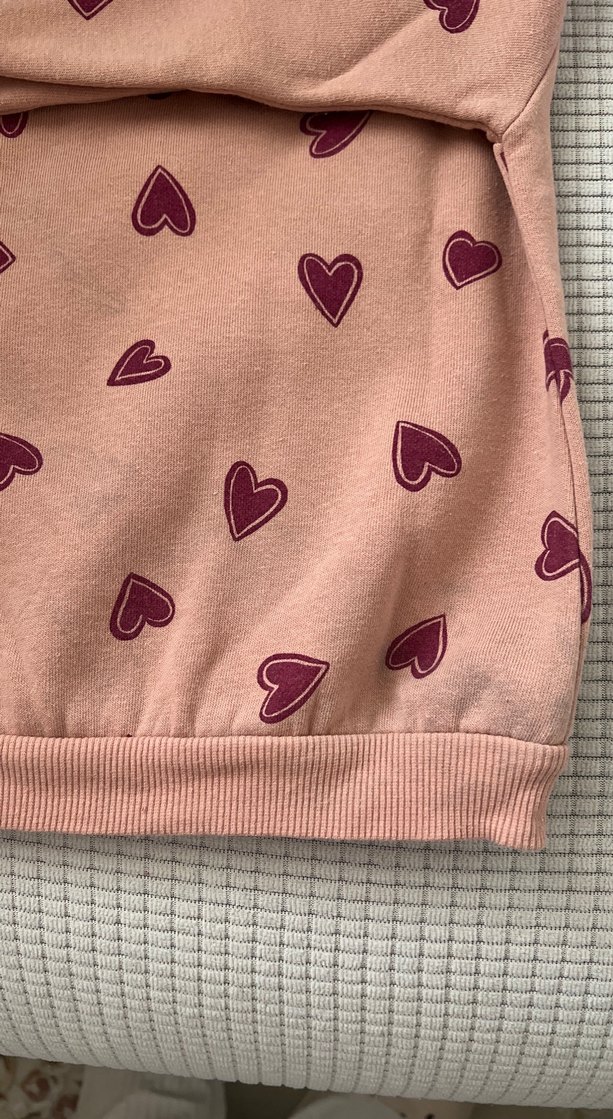 Uzun Kollu Pembe Kalp Desenli Örgü Bebek Takımı - Görsel 5