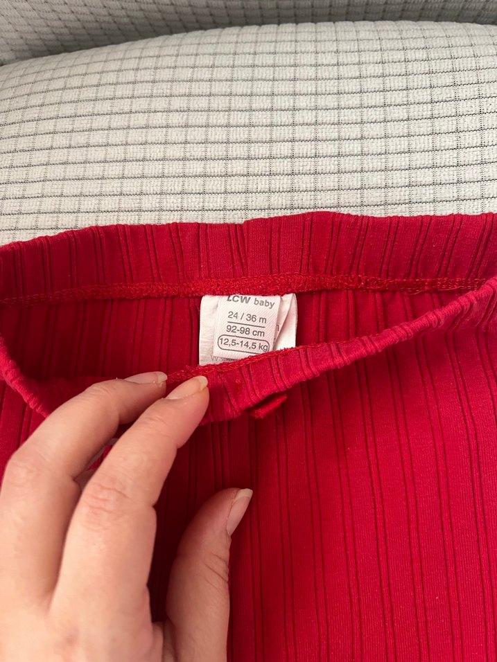 Kız Çocuk Kırmızı Pilili Pamuk Tayt - Görsel 2