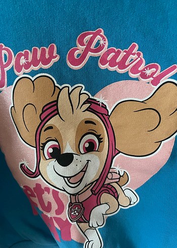 Kız Çocuk Mavi Baskılı Sweatshirt - Görsel 2