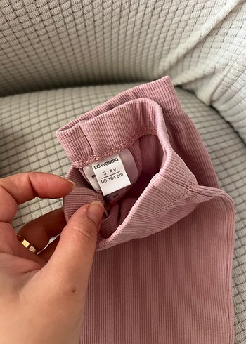 Pembe Kadife Pilili Kız Tayt - Görsel 3