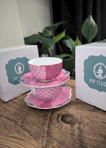Pip Studio Pastel Pembe Fincan ve Tabak Seti - Görsel 4