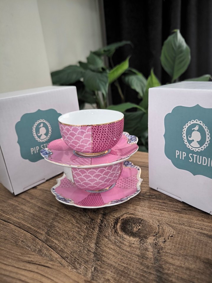 Pip Studio Pastel Pembe Fincan ve Tabak Seti - Görsel 4