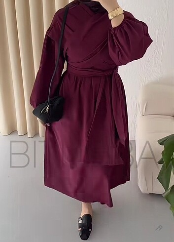 Bordo elbise 