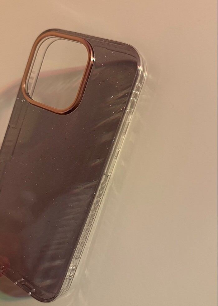 Iphone 16 pro Antrasit simli seffaf Kilif - Görsel 2