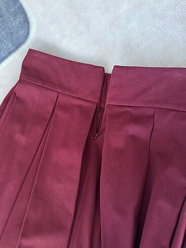 m Beden bordo Renk Piliseli midi boy etek