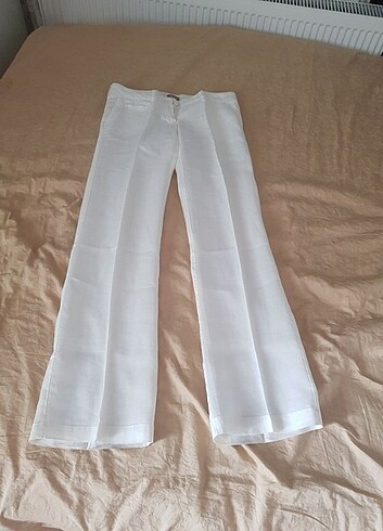 Mango kırık beyaz keten pantolon 