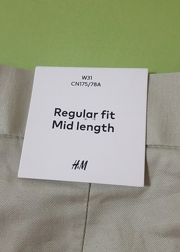 31 Beden ten rengi Renk H&M Bej Keten Unisex Şort Regular Fit
