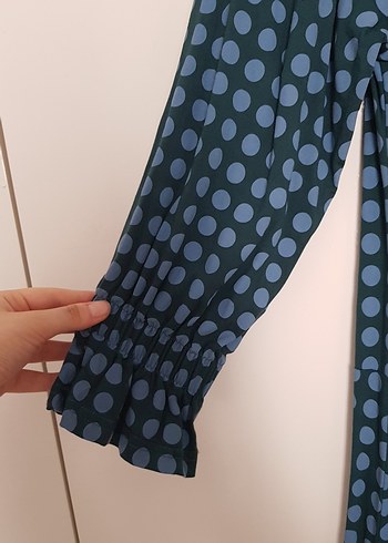 Bohem V Yakalı Midi elbise - Görsel 5