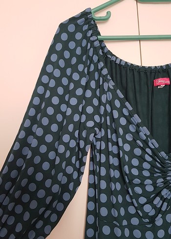 Bohem V Yakalı Midi elbise - Görsel 6