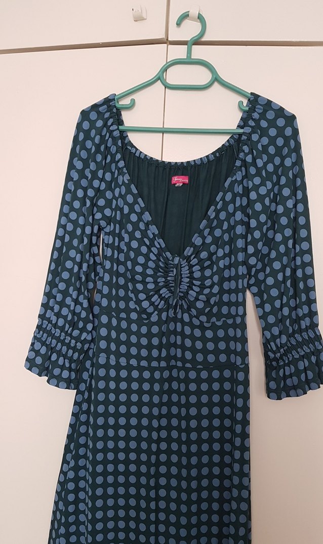 Bohem V Yakalı Midi elbise - Görsel 2