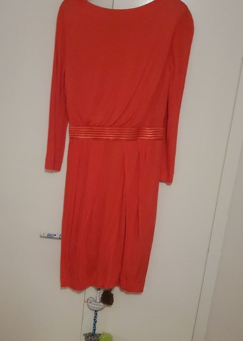 Mango degaje yaka yarım kollu Midi Elbise - Görsel 6