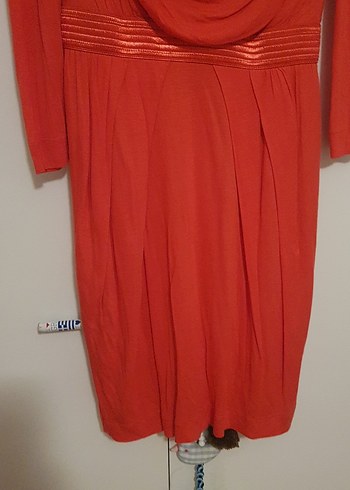 Mango degaje yaka yarım kollu Midi Elbise - Görsel 5