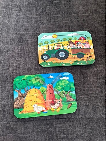 Fisher Price 3 adet Ahşap puzzle