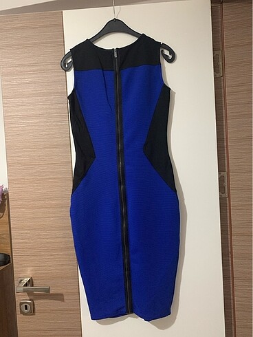 38 Beden Saks Mavi Midi boy elbise