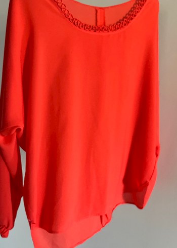 Nar çiçeği Zincir Detaylı Uzun Kollu Kadın Bluz - Görsel 2