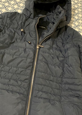 Lacivert Kapüşonlu Kadın Kışlık Mont - Görsel 7