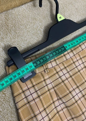 Bej Kareli Midi Etek Tokalı - Görsel 3