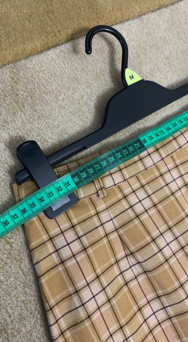 Bej Kareli Midi Etek Tokalı - Görsel 3