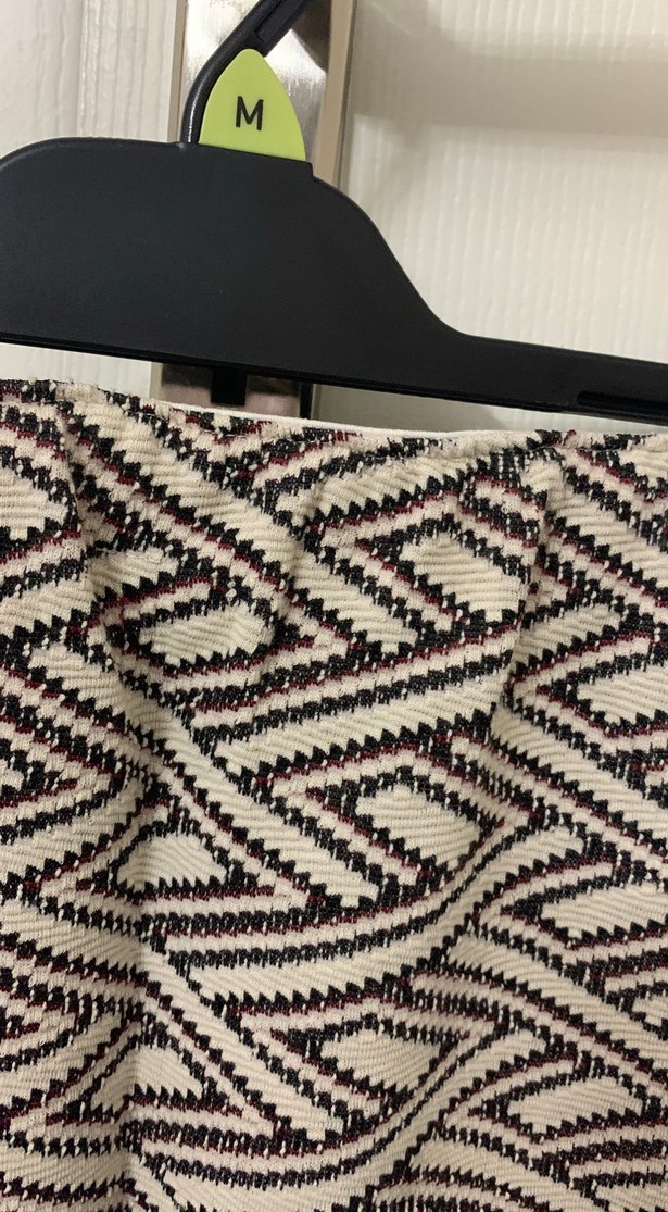 Deri Desenli Örgü Mini Etek - Görsel 3