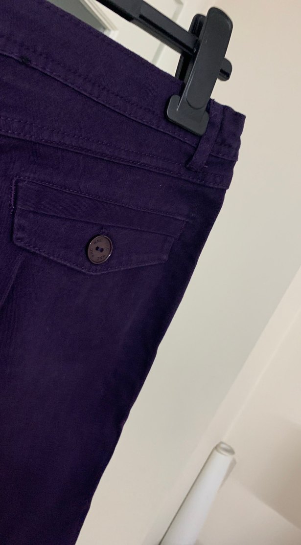 Düğmeli Mor Midi Etek - Görsel 3