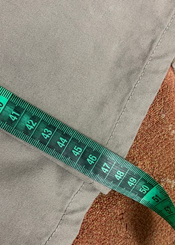 Düğmeli Bej Midi Keten Etek - Görsel 4